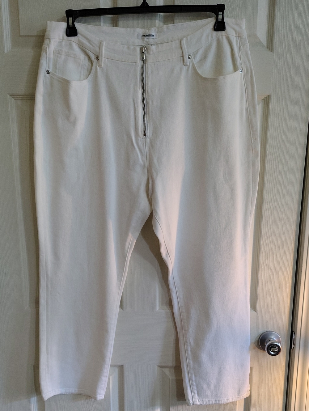 Good American White Women's Zip-Front Jeans
